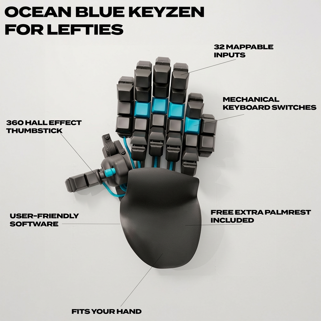 Ocean Blue Keyzen For Left Handed – Azeron Ocean Blue Keyzen For Left Handed – Azeron