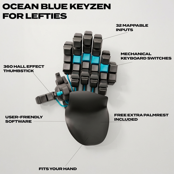 Ocean Blue Keyzen For Left Handed – Azeron