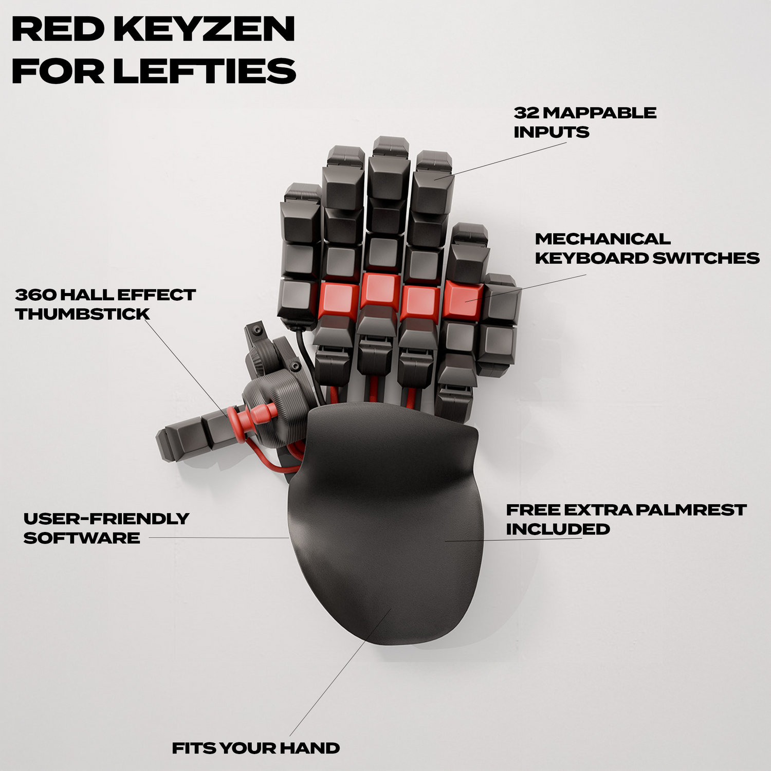 Red Keyzen For Left Handed