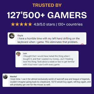 Product review section with user comments and ratings on a blue background