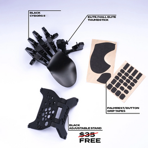 Black Cyborg II + Grips + FREE Adjustable Stand