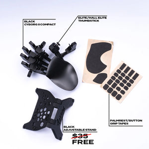 Black Cyborg II Compact + Grips + FREE Adjustable Stand