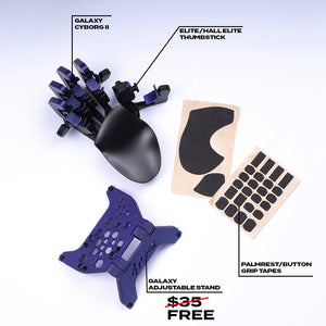 Galaxy Purple Cyborg II + Grips + FREE Adjustable Stand